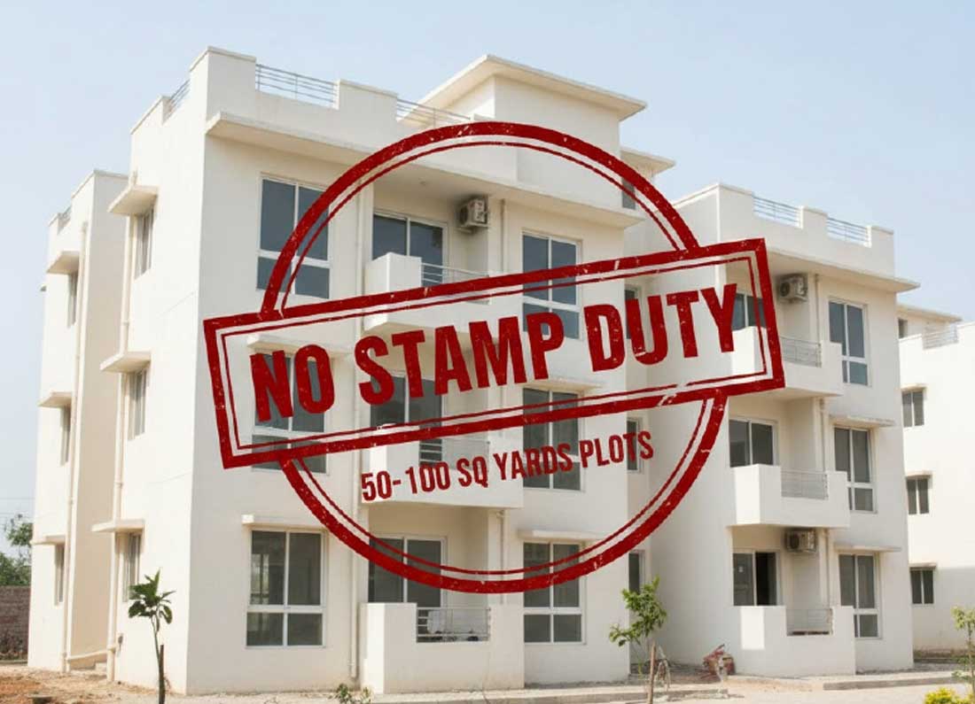 No more stamp duty on plots of 50 or 100 square yards